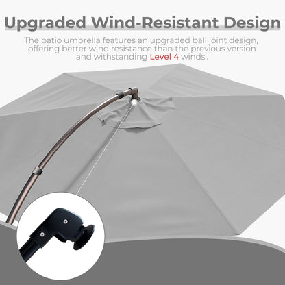 12FT Outdoor Offset Cantilever Umbrella with Base Champagne