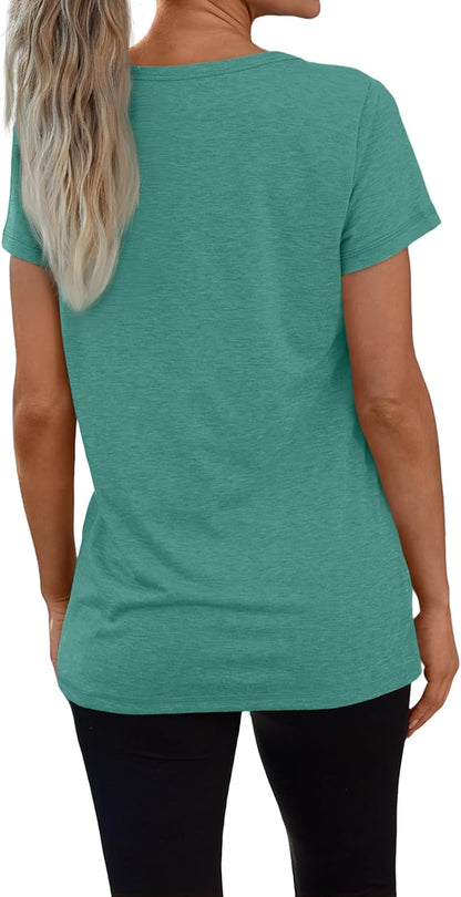 3 Pack V Neck T Shirts for Women Short Sleeve T-shirts