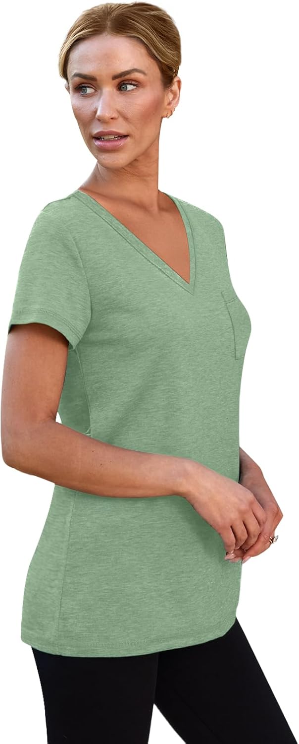 3 Pack Womens V Neck T Shirts Short Sleeve Tees