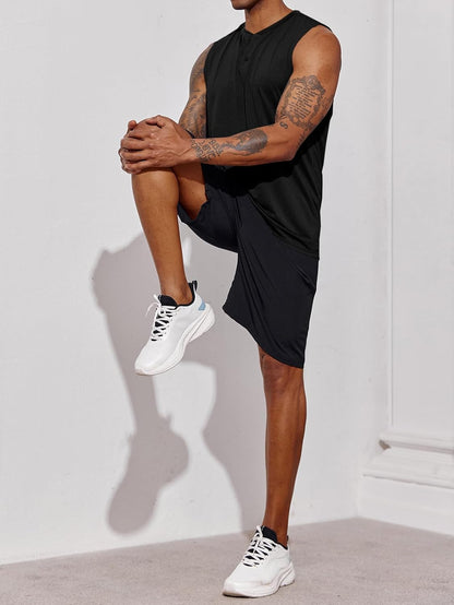 Men's Sleeveless Tank Tops Crewneck Solid Loose Fit Shirt