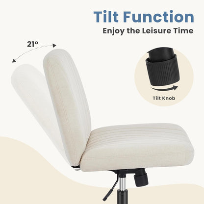 DUMOS Criss Cross Chair Legged Office Wide Comfy Desk Seat