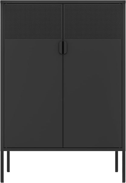 2 Door Storage Sideboard Metal Storage Cabinet with 2 Adjustable Shelf