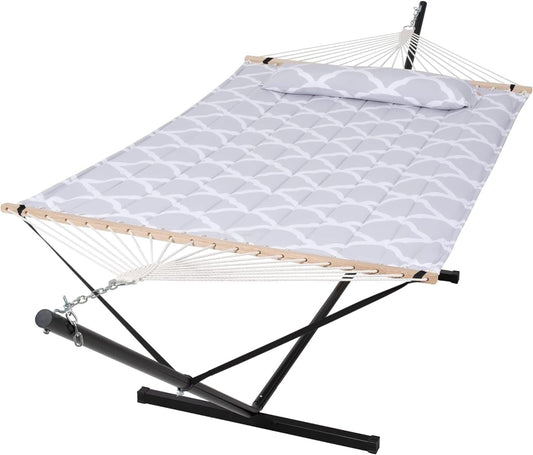 2 Person Hammock with Stand Heavy Duty Portable Dark Grey
