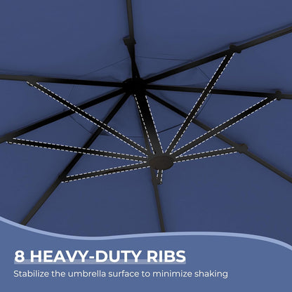 12FT Outdoor Offset Cantilever Umbrella with Base Champagne