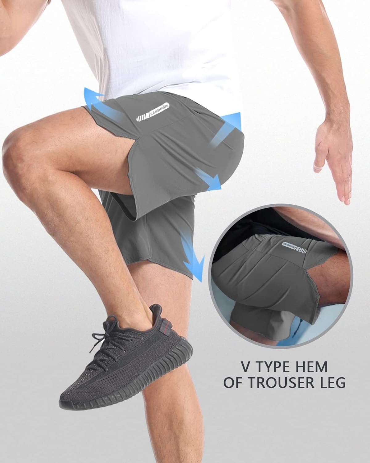 2 Pack Mens Workout Athletic Shorts 7 inch Inseam Quick Dry Hiking Shorts Men Lightweight Sports Gym Shorts Running