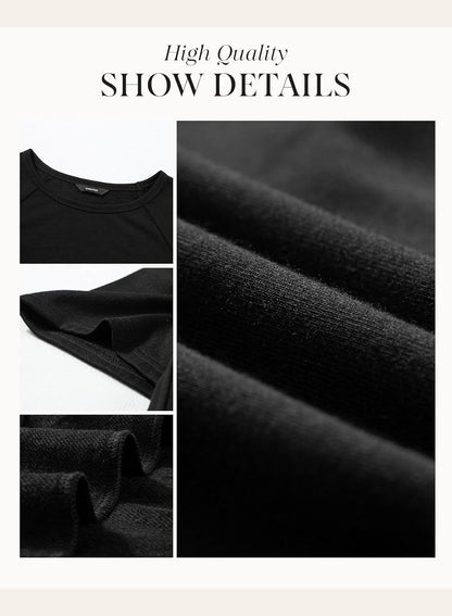 Crewneck Short Sleeve Casual Summer Tops Lightweight Loose High Low Blouse