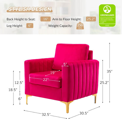 HULALA HOME Velvet Accent Club Chairs Set of 2