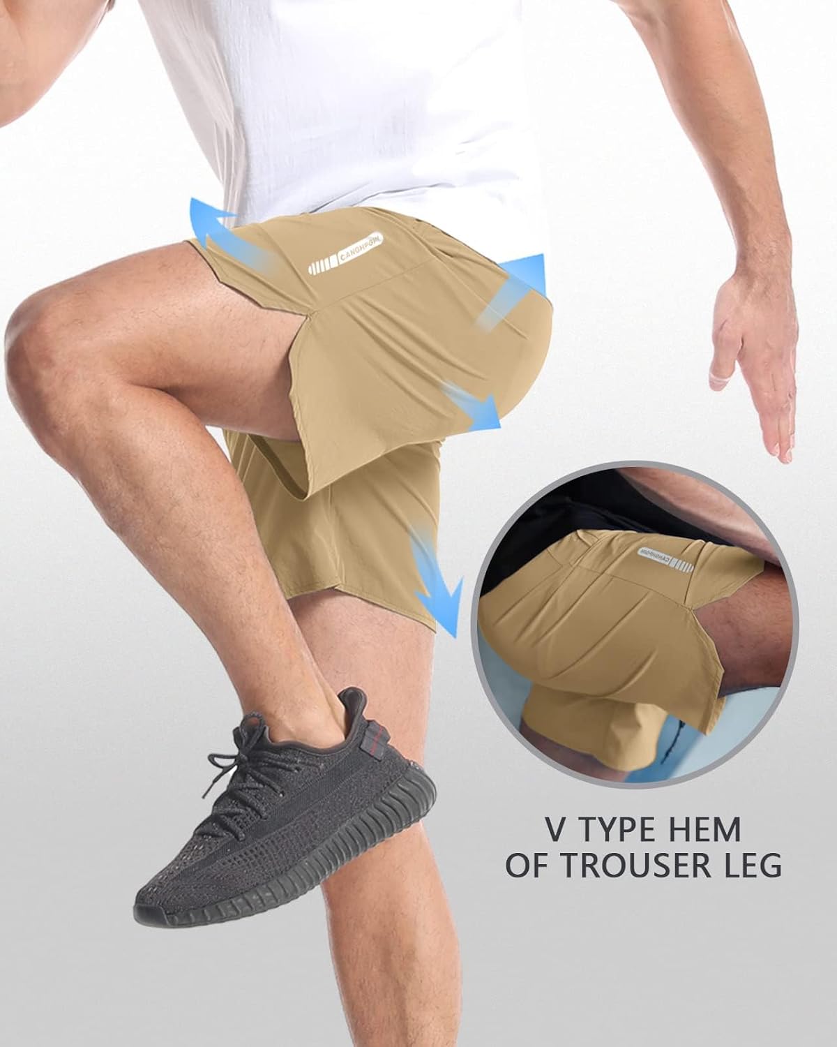 2 Pack Mens Workout Athletic Shorts 7 inch Inseam Quick Dry Hiking Shorts Men Lightweight Sports Gym Shorts Running