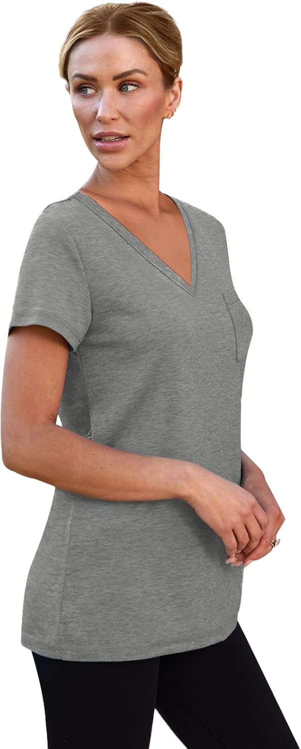 3 Pack Womens V Neck T Shirts Short Sleeve Tees