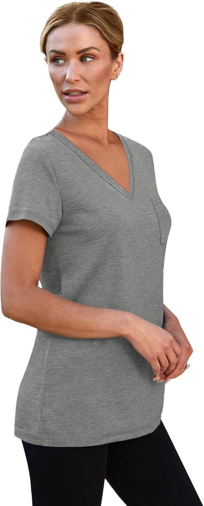 3 Pack Womens V Neck T Shirts Short Sleeve Tees