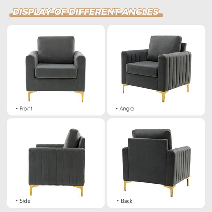 HULALA HOME Velvet Accent Club Chairs Set of 2