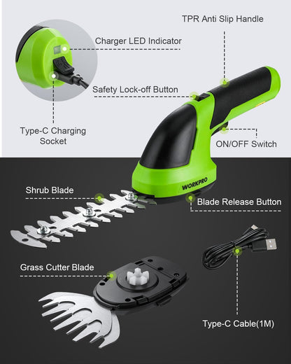 WORKPRO Cordless Grass Shear & Shrubbery Trimmer