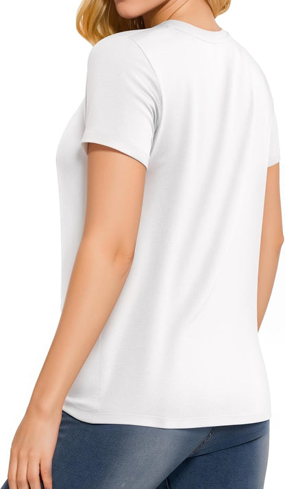 Short Sleeve Crew Neck Casual Shirts Basic Tee Summer Tops