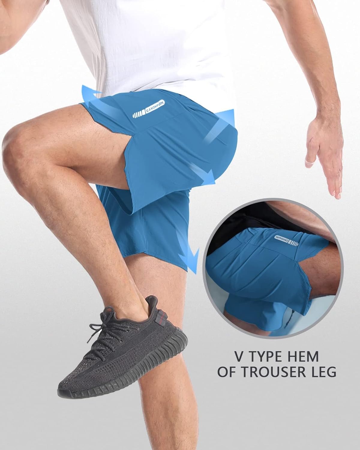2 Pack Mens Workout Athletic Shorts 7 inch Inseam Quick Dry Hiking Shorts Men Lightweight Sports Gym Shorts Running