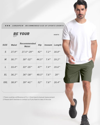 2 Pack Mens Workout Athletic Shorts 7 inch Inseam Quick Dry Hiking Shorts Men Lightweight Sports Gym Shorts Running