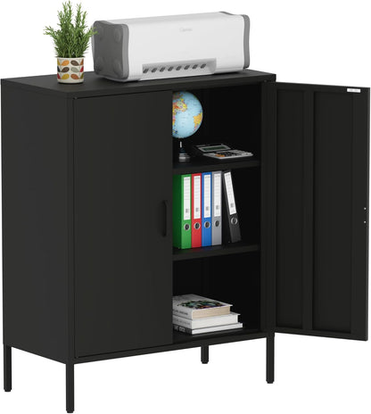2 Door Storage Sideboard Metal Storage Cabinet with 2 Adjustable Shelf