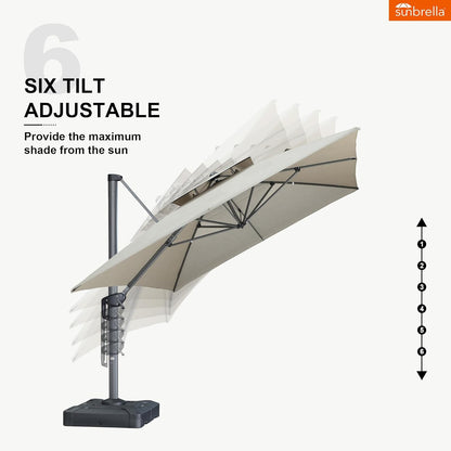 12ft Patio Umbrella with Base Large Outdoor Square Umbrella