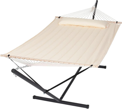 2 Person Hammock with Stand Heavy Duty Portable Dark Grey