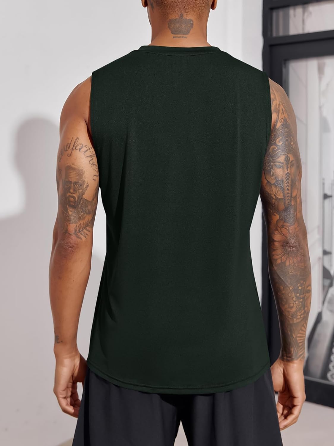 Men's Sleeveless Tank Tops Crewneck Solid Loose Fit Shirt