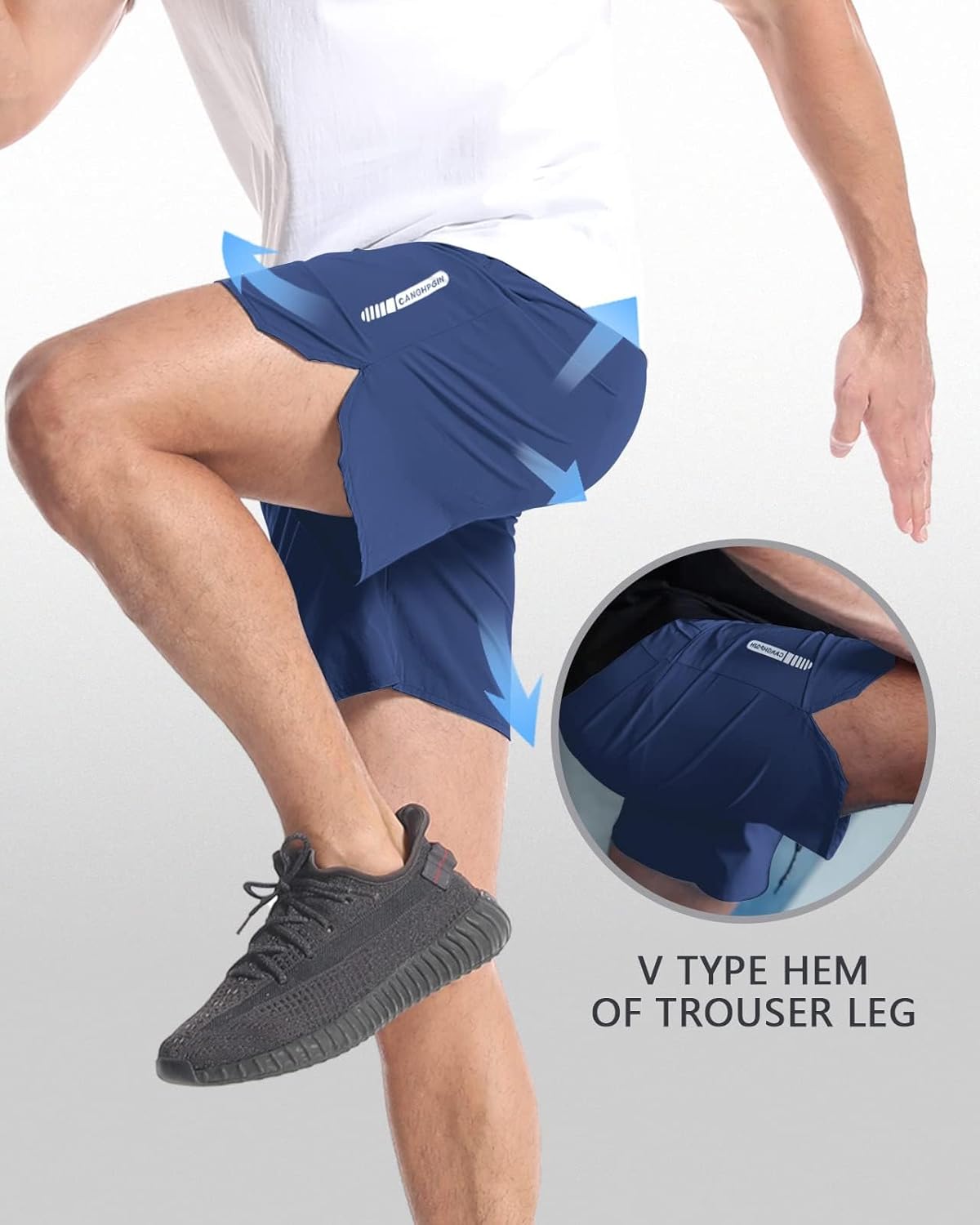 2 Pack Mens Workout Athletic Shorts 7 inch Inseam Quick Dry Hiking Shorts Men Lightweight Sports Gym Shorts Running