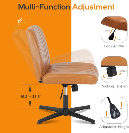DUMOS Criss Cross Chair Legged Office Wide Comfy Desk Seat