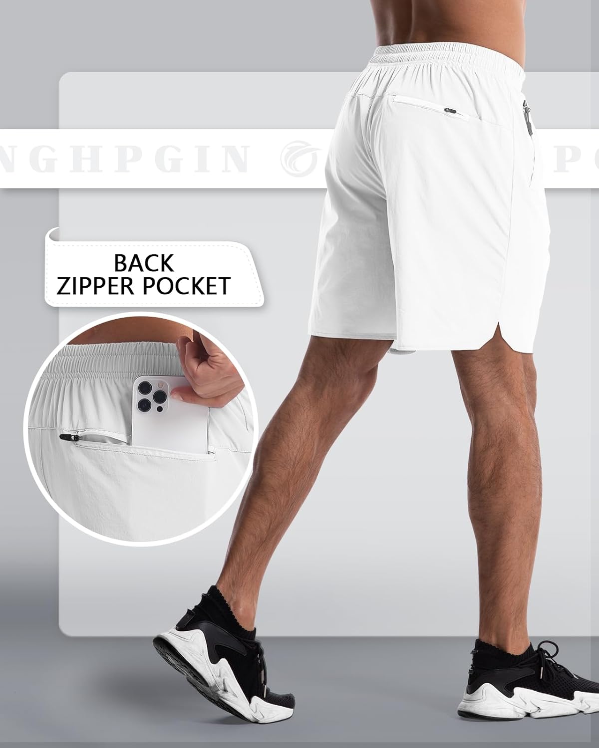2 Pack Mens Workout Athletic Shorts 7 inch Inseam Quick Dry Hiking Shorts Men Lightweight Sports Gym Shorts Running