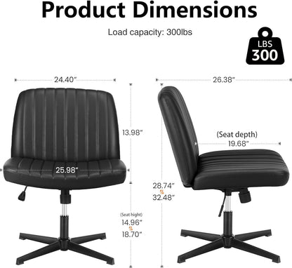 DUMOS Criss Cross Chair Legged Office Wide Comfy Desk Seat