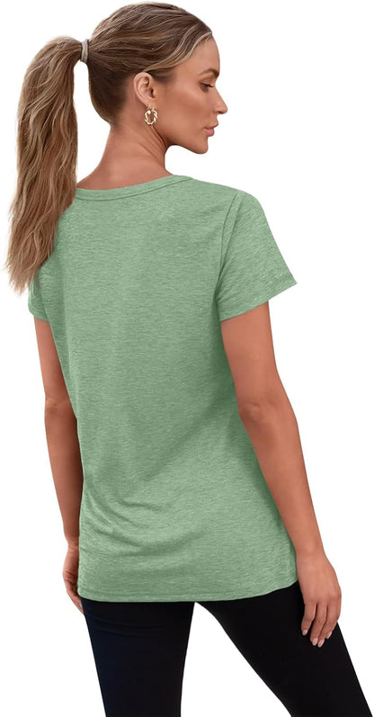 3 Pack Womens V Neck T Shirts Short Sleeve Tees