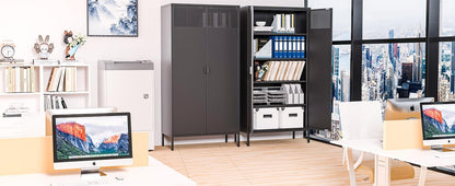 2 Door Storage Sideboard Metal Storage Cabinet with 2 Adjustable Shelf