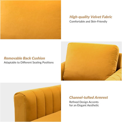 HULALA HOME Velvet Accent Club Chairs Set of 2