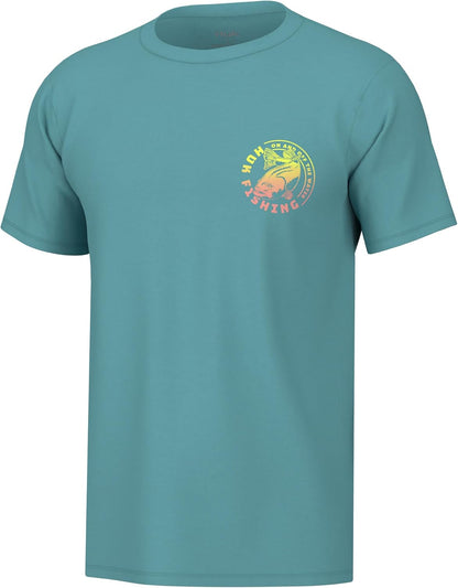 Men Fishing Graphic Tee Performance Short Sleeve Quick-Dry
