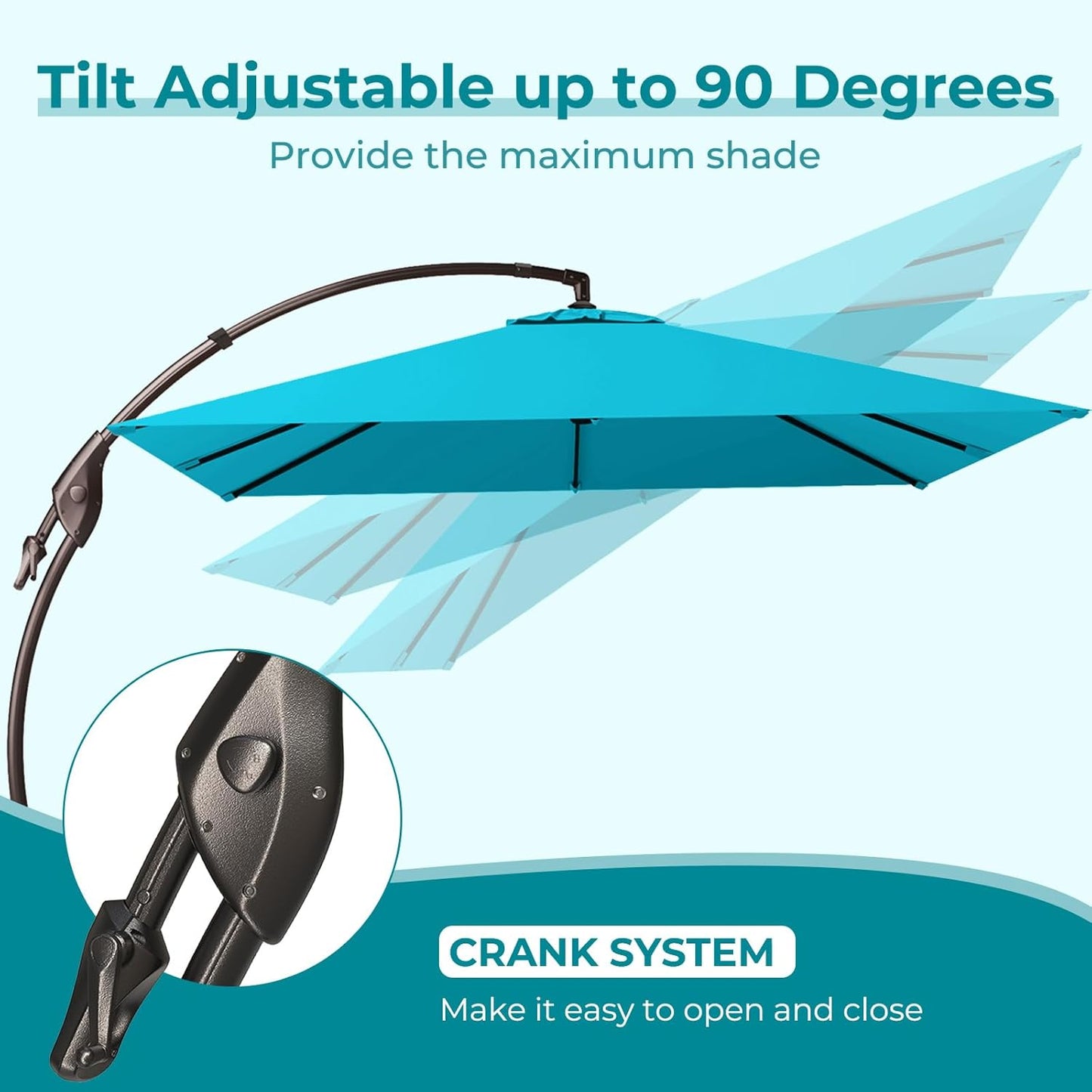 12FT Outdoor Offset Cantilever Umbrella with Base Champagne