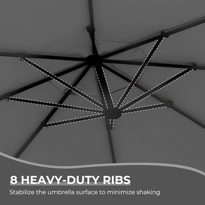 12FT Outdoor Offset Cantilever Umbrella with Base Champagne