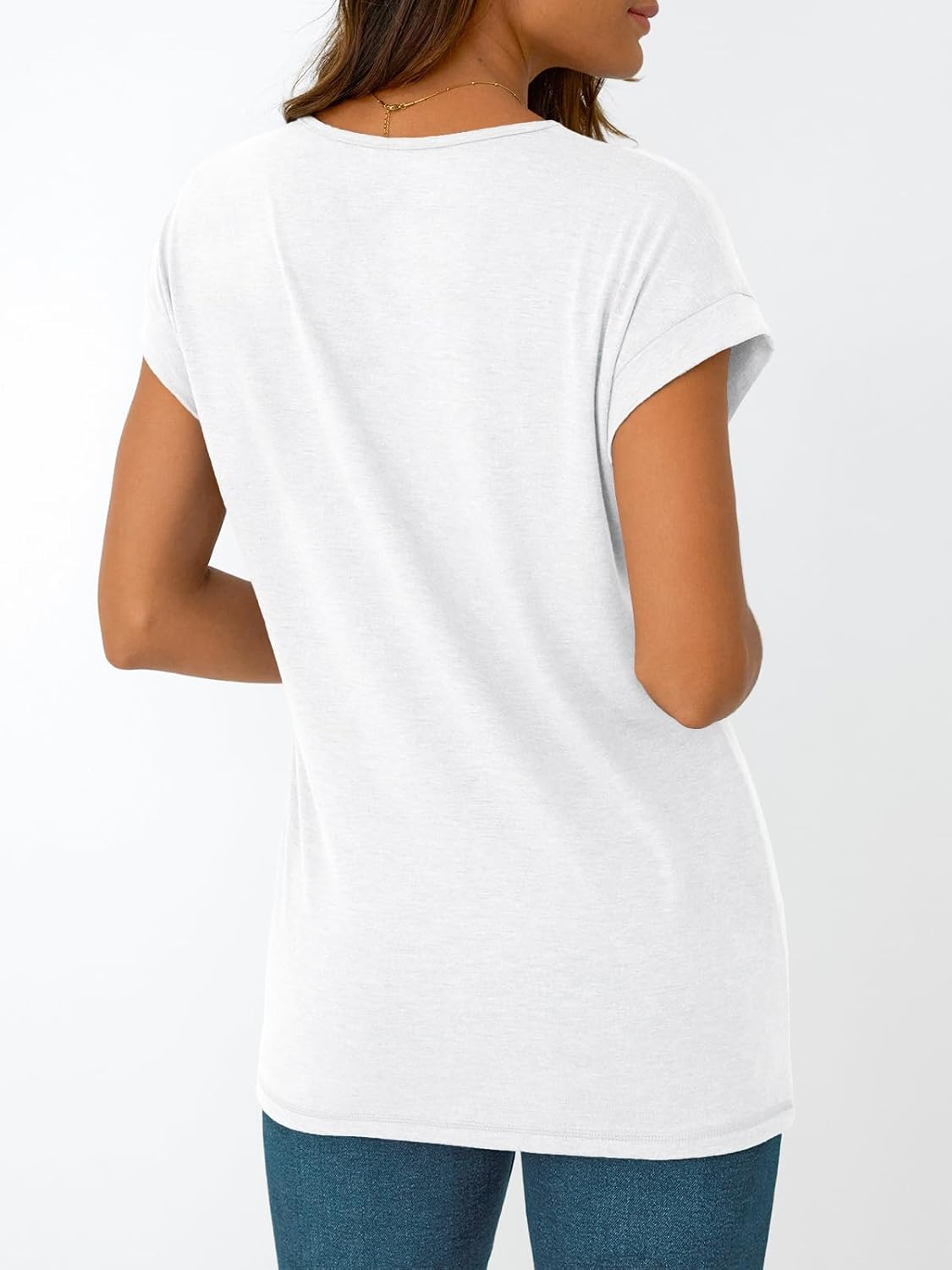 Womens Cap Short Sleeve T Shirts Summer Tops V Neck
