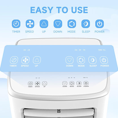 12000 BTU Portable Air Conditioner 3 in 1 AC Dehumidifier Fan with Timer Remote for Rooms