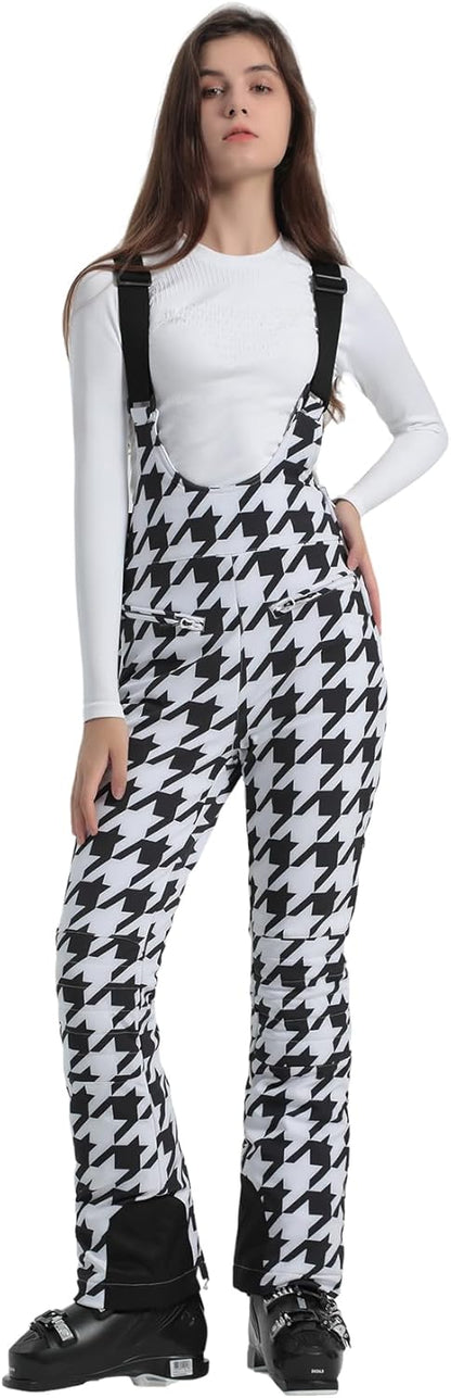 Women’s Slim Fit Insulated Ski Bib Snow Pants Waterproof Warm