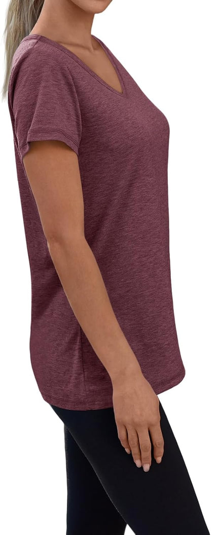 3 Pack V Neck T Shirts for Women Short Sleeve T-shirts