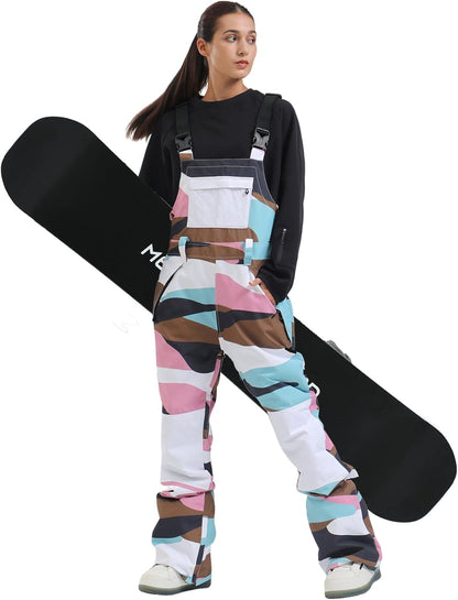 Womens Ski Bibs Snowboard Pants Snow Overalls Waterproof Windproof Winter Outdoor Sports