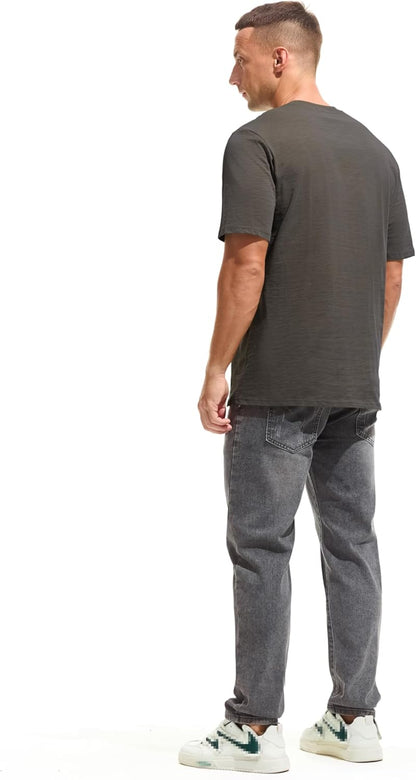Cotton Loose Fit Thick T-Shirt Heavy Weight Crewneck Tees for Men