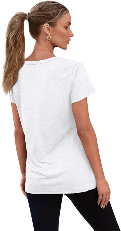3 Pack Womens V Neck T Shirts Short Sleeve Tees