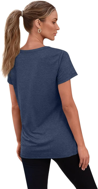 3 Pack Womens V Neck T Shirts Short Sleeve Tees