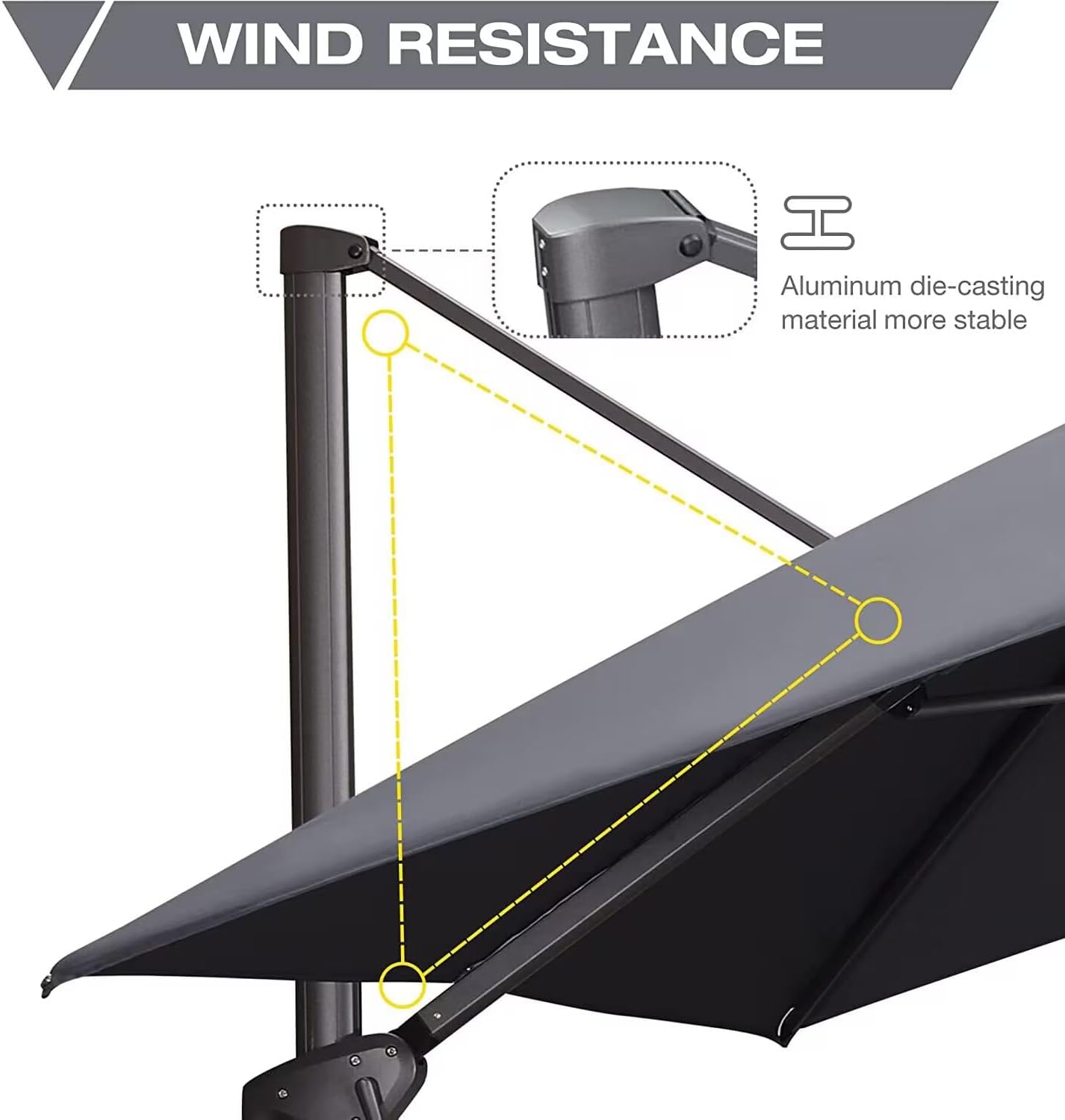 12ft Patio Umbrella with Base Large Outdoor Square Umbrella