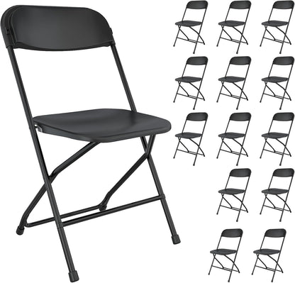10 Pack White Folding Chairs Portable Party Chairs