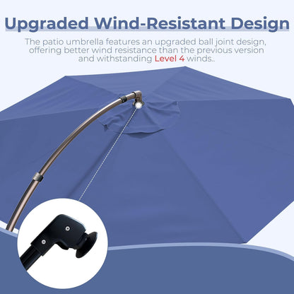 12FT Outdoor Offset Cantilever Umbrella with Base Champagne