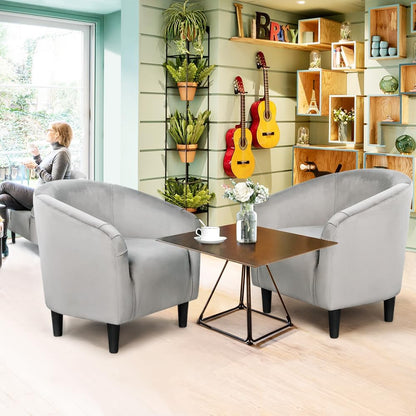 Yaheetech Accent Barrel Chair Boucle Fabric Club Chair