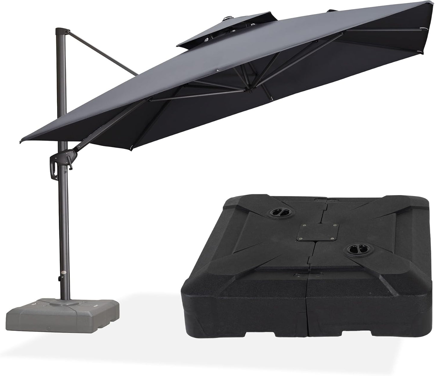 12ft Patio Umbrella with Base Large Outdoor Square Umbrella