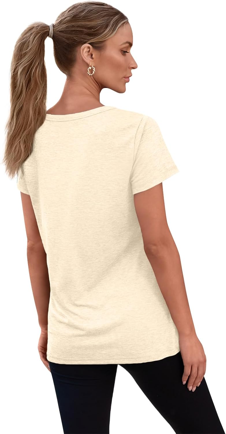 3 Pack Womens V Neck T Shirts Short Sleeve Tees