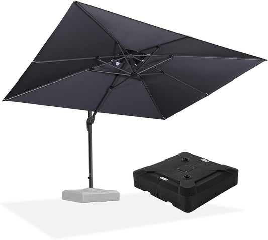 12ft Patio Umbrella with Base Large Outdoor Square Umbrella