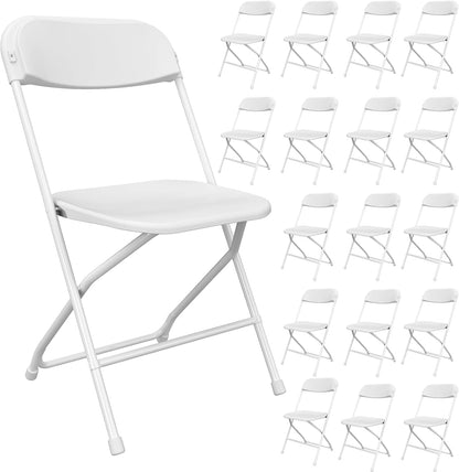 10 Pack White Folding Chairs Portable Party Chairs