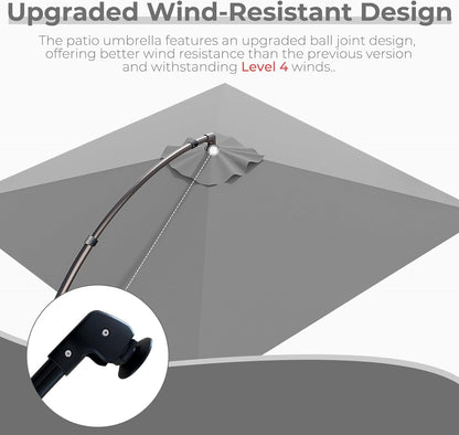 12FT Outdoor Offset Cantilever Umbrella with Base Champagne